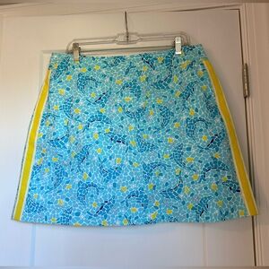 Lilly Pulitzer Mosaic A-Line Skirt in Blue and Yellow
